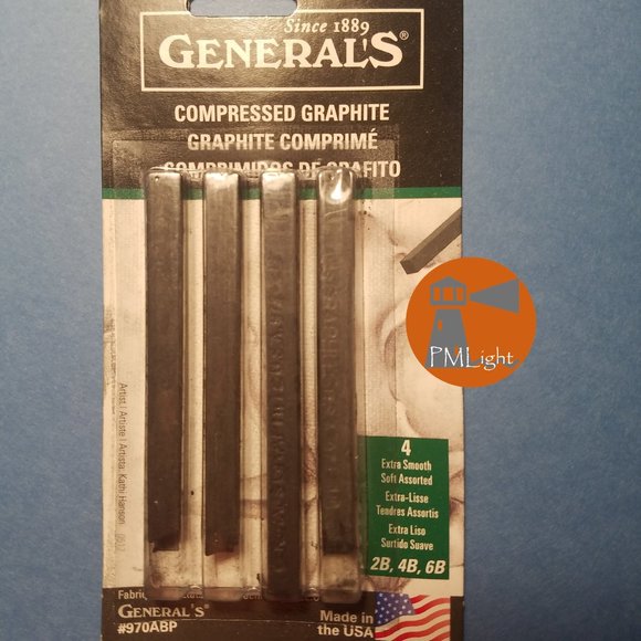 Generals Compressed Graphite 4 Pack New 2B, 4B, 6B - Picture 1 of 3
